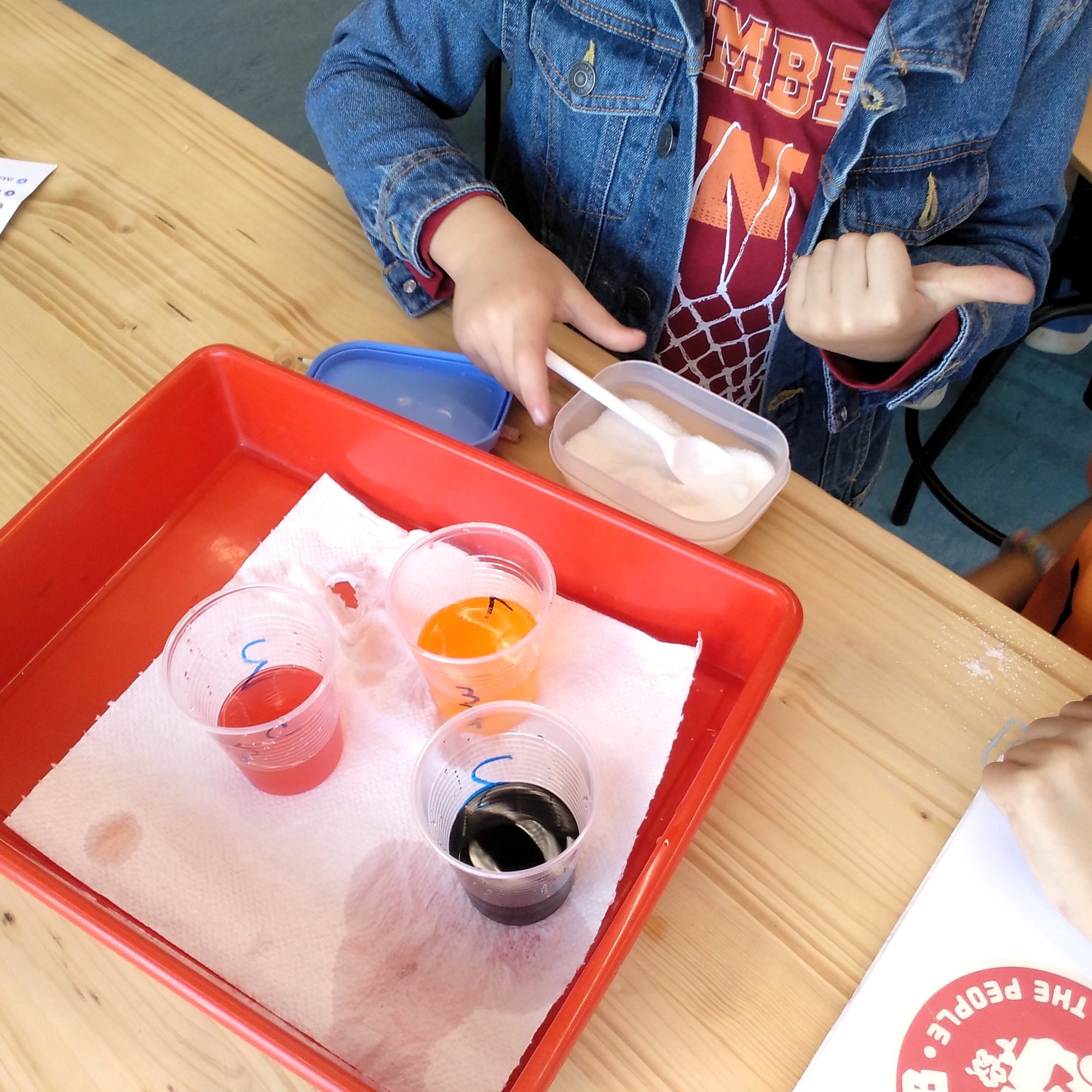 Tallers extraescolars química-física densitat dels líquids STEAM