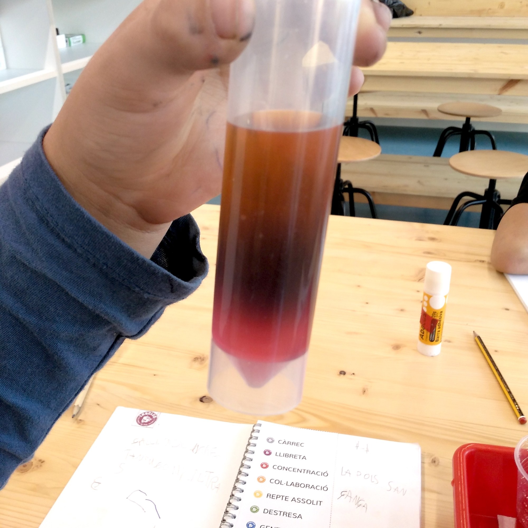 Tallers extraescolars química-física densitat dels líquids STEAM